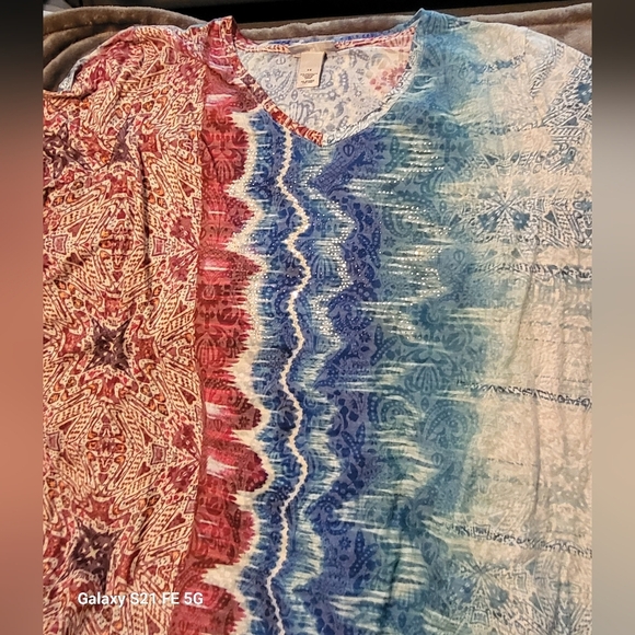 CATHERINE'S SPARKLING RHINESTONE WOMEN'S MULTI-COLOR SHIRT 3X - Picture 3 of 4